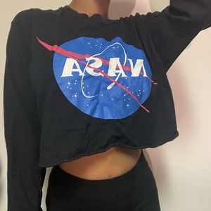 Chemistry NASA Long Sleeve Crop Top Large